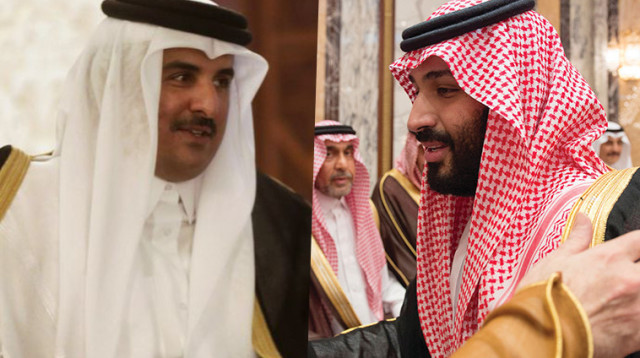 אמיר קטאר ומוחמד בן סלמאן (צילום: רויטרס)
