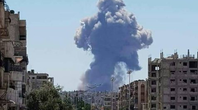 פיצוצים בחמה (צילום: רשתות ערביות)