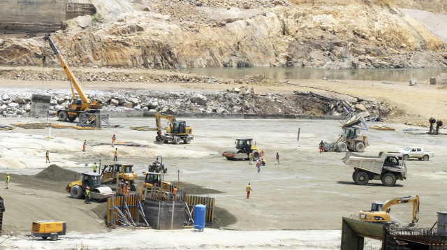 העבודות על "סכר התקומה" באתיופיה (צילום: רויטרס)