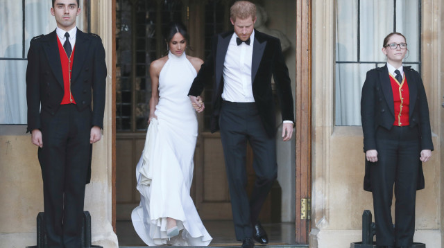 הארי ומייגן לאחר החתונה (צילום: רויטרס)