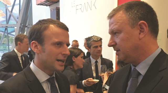 אראל מרגלית ונשיא צרפת מקרון (צילום: זאבי תקשורת)