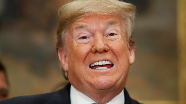 דונלד טראמפ במסיבת העיתונאים (צילום: רויטרס)