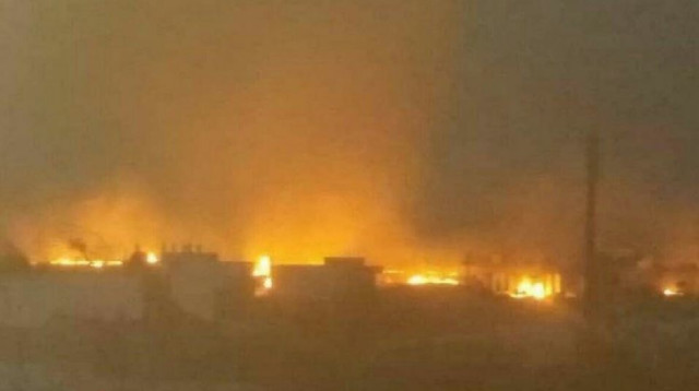 תקיפה בסוריה (צילום: רשתות ערביות)