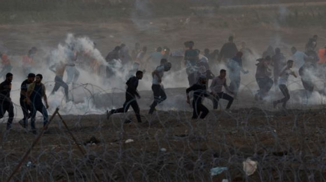 עימותים עם פלסטינים בגבול רצועת עזה (צילום: דובר צה"ל)