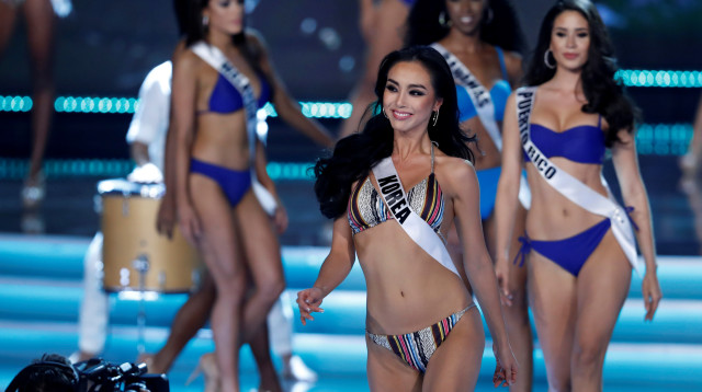 מתמודדות מיס אמריקה בבגדי ים (צילום: רויטרס)