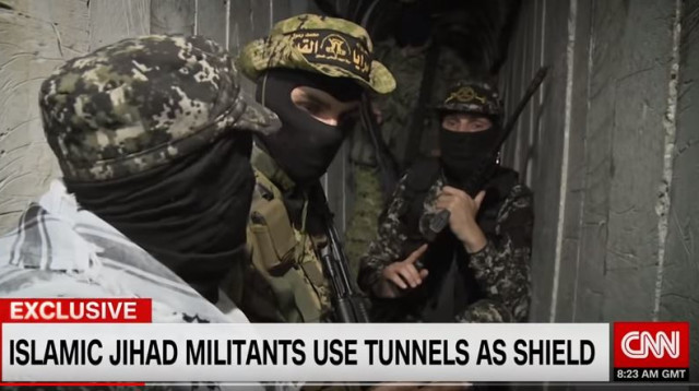 מנהרת הטרור של הג'יהאד האסלאמי בעזה (צילום: צילום מסך CNN)