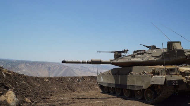 טנק של צה"ל בגבול רמת הגולן (צילום: דובר צה"ל)