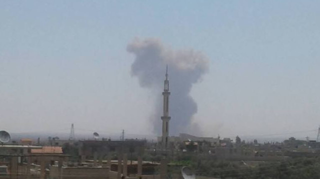 פיצוץ בסוריה (צילום: רשתות ערביות)