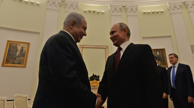 בנימין נתניהו וולדימיר פוטין במוסקבה (צילום: קובי גדעון, לע"מ)