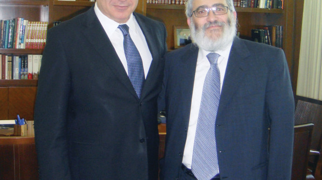 בנימין נתניהו, יוסף גוטניק (צילום: עזרא לנדאו)