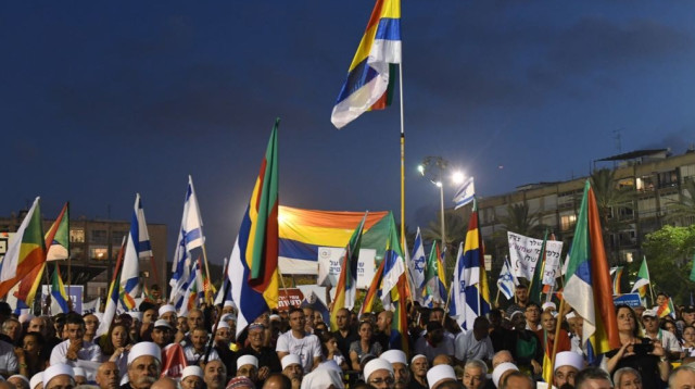 הפגנת הדרוזים נגד חוק הלאום בכיכר רבין (צילום: אבשלום ששוני)