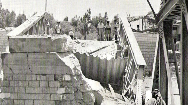 גשר אלנבי לאחר הפיצוץ (צילום: ויקיפדיה)