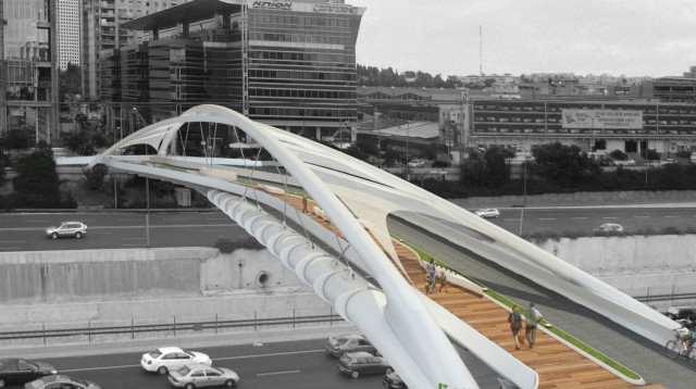 גשר יהודית (צילום: חן אדריכלים, הדמיה)