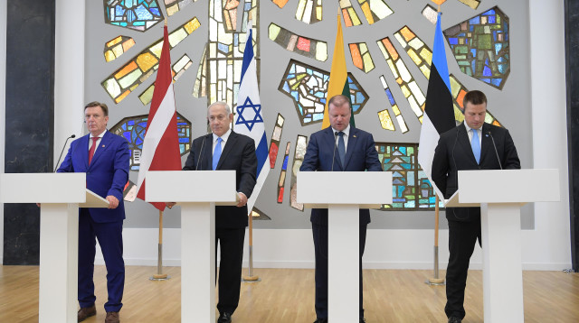 נתניהו בפסגת המדינות הבלטיות (צילום: עמוס בן גרשון, לע"מ)