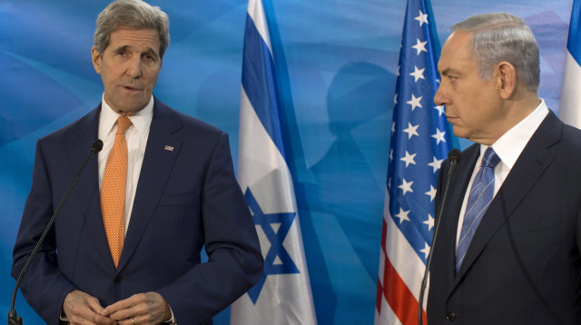 ג'ון קרי ונתניהו (צילום: AFP)