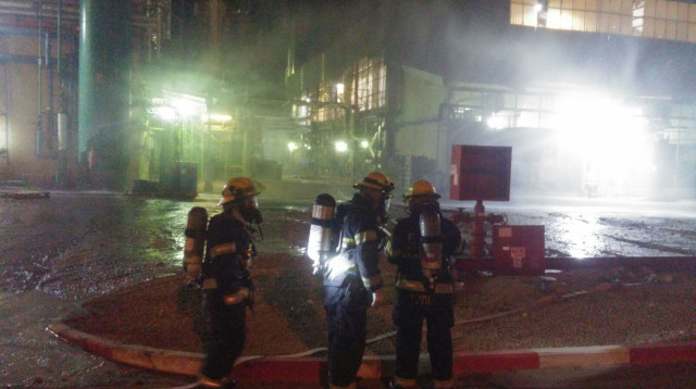 דליפת כלור בנאות חובב (צילום: כיבוי אש באר שבע והנגב)