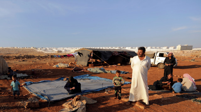 מחנה פליטים באידליב (צילום: רויטרס)
