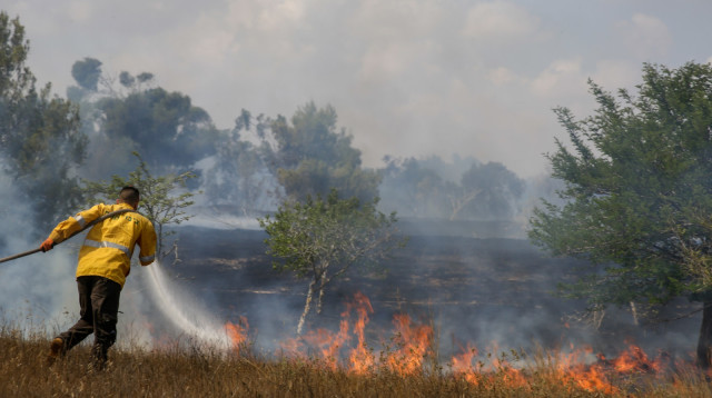שריפה בעוטף עזה (צילום: קק"ל)