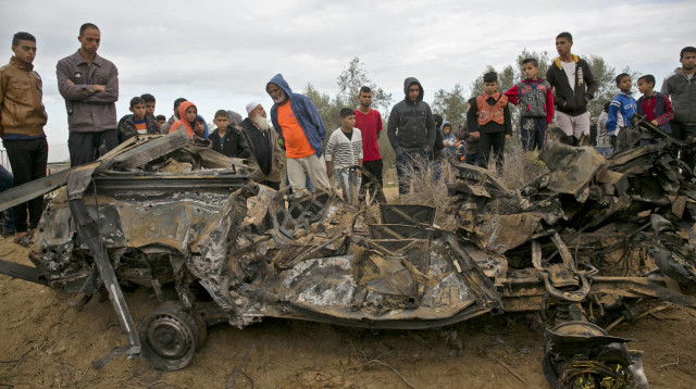הרכב ההרוס בעזה לאחר פעולת צה"ל (צילום: AFP)