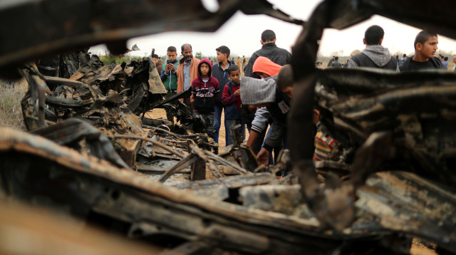 הרכב ההרוס בעזה לאחר פעולת צה"ל (צילום: רויטרס)