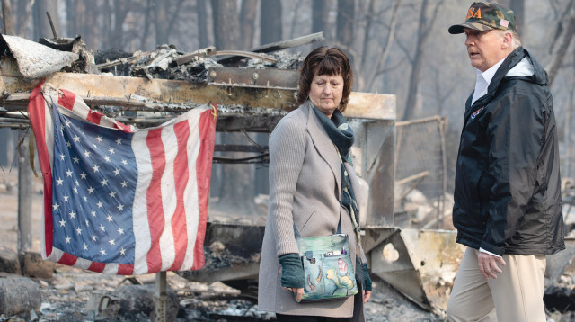 טראמפ בעיירה פרדייז (צילום: AFP)