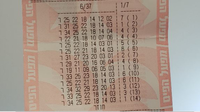 הכרטיס הזוכה בלוטו (צילום: אבי חיים)