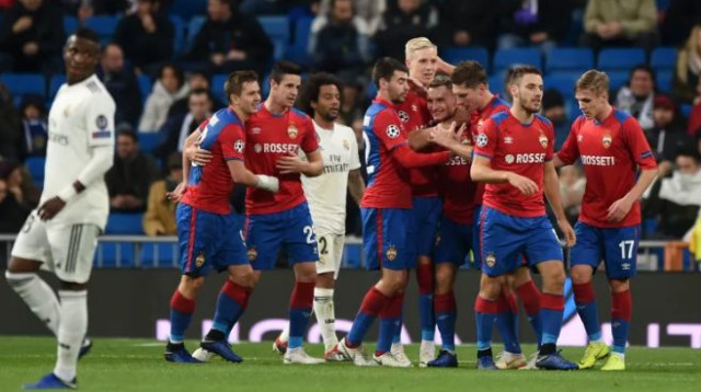 שחקני צסק"א מוסקבה חוגגים (צילום: Getty images)