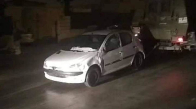 הרכב בו נהג ברגותי (צילום: רשתות ערביות)