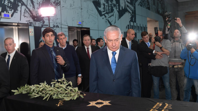 בנימין נתניהו סופד לנח קליגר (צילום: עמוס בן גרשום, לע"מ)