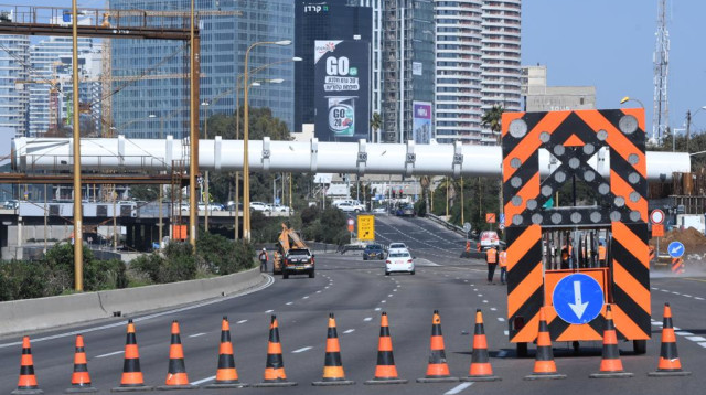 עבודות גשר יהודית (צילום: אבשלום ששוני)