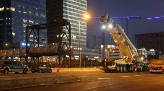 העבודות על גשר יהודית (צילום: אבשלום ששוני)