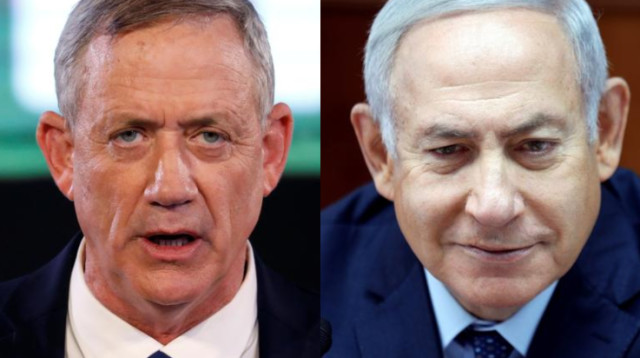 בנימין נתניהו, בני גנץ (צילום: רויטרס)