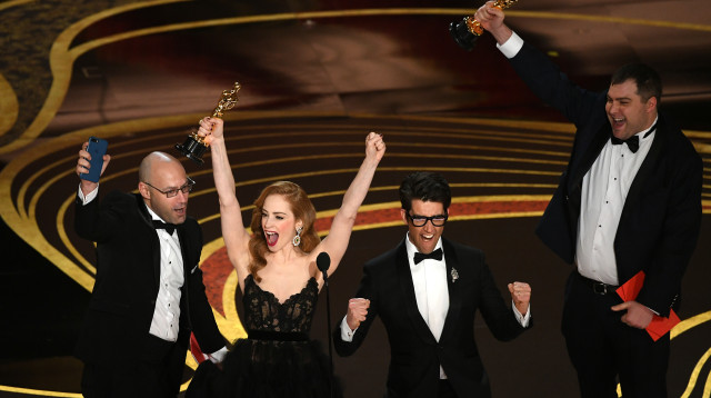 גיא נתיב זוכה באוסקר (צילום: AFP)