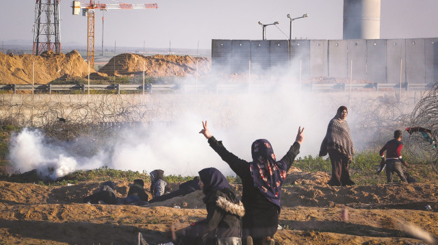 עימותים בגבול רצועת עזה (צילום: עבד ראחים חטיב, פלאש 90)