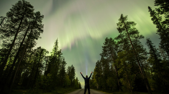 הזוהר הצפוני בפינלנד (צילום: רויטרס)