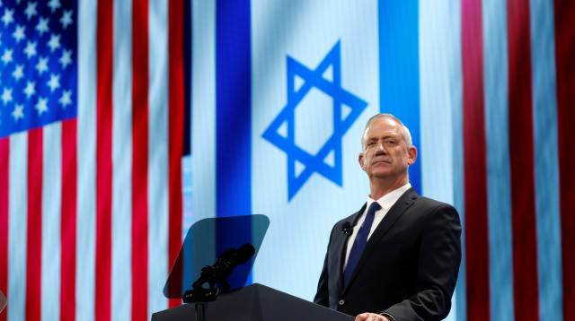 בני גנץ בוועידת אייפא"ק (צילום: רויטרס)