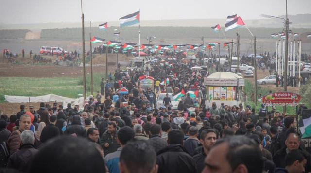 צעדת המיליון ברצועת עזה (צילום: רשתות ערביות)