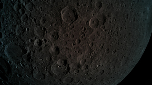 הירח כפי שהוא נראה מהחללית הישראלית "בראשית" (צילום: בראשית)