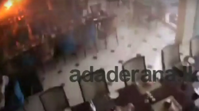 תיעוד פיגוע בסרי לנקה (צילום: מסך)