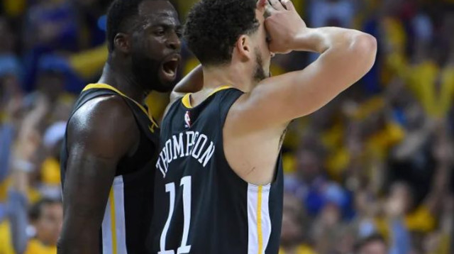 דריימונד גרין, קליי תומפסון (צילום: AFP)