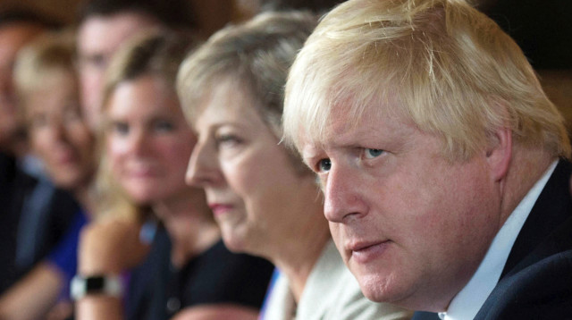בוריס ג'ונסון, תרזה מיי (צילום: רויטרס)
