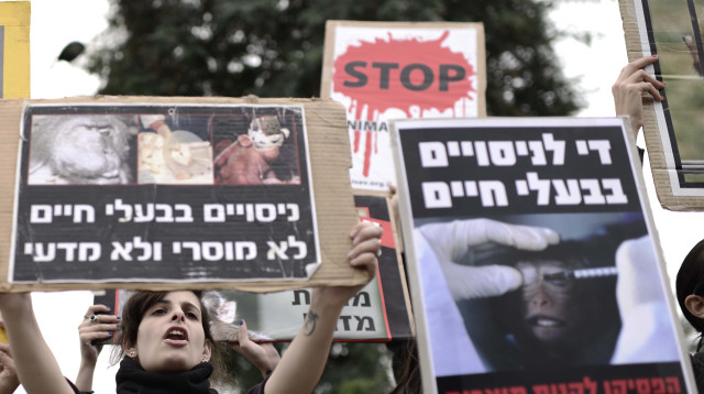 הפגנה נגד ניסויים בבעלי חיים (צילום: תומר נויברג, פלאש 90)