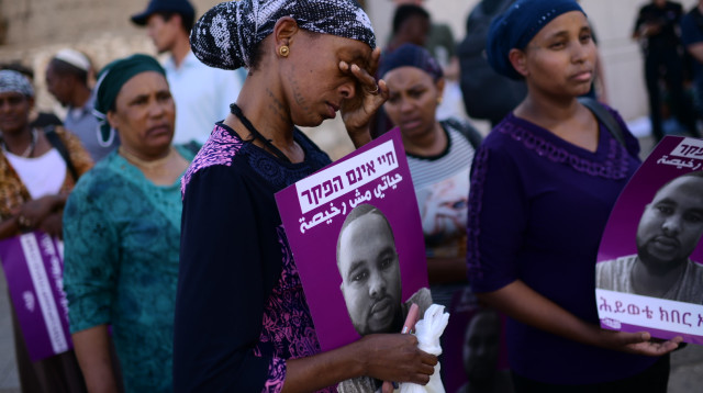 מחאת יוצאי אתיופיה (צילום: תומר נויברג, פלאש 90)