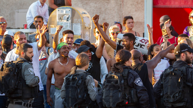 מחאת יוצאי אתיופיה (צילום:  פלאש 90)