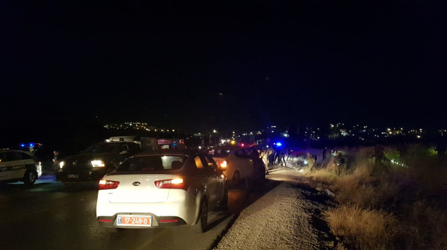 זירת אירוע הדריסה בחיזמה (צילום: TPS)