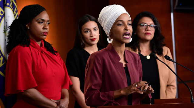 אלכסנדריה אוקסיו־קורטז, אילהאן עומאר, ראשידה טלאיב ואיינה פרסלי (צילום: רויטרס)