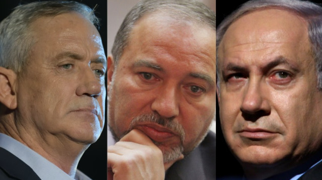 בנימין נתניהו, אביגדור ליברמן, בני גנץ (צילום: מרים אלסטר, פלאש 90,גילי יערי, פלאש 90)