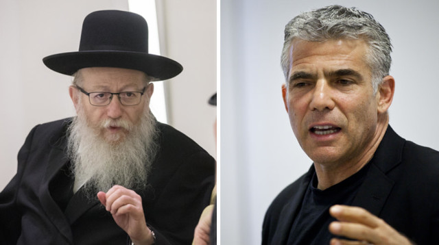 יאיר לפיד יעקב ליצמן (צילום: יונתן זינדל, פלאש 90)