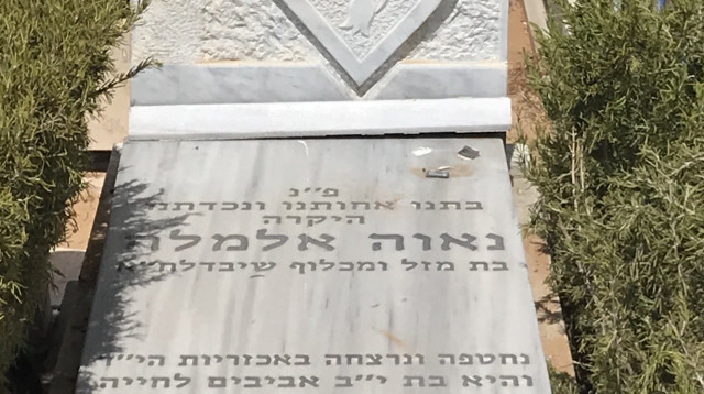 המצבה של נאוה אלימלך ז"ל (צילום: אבשלום ששוני)