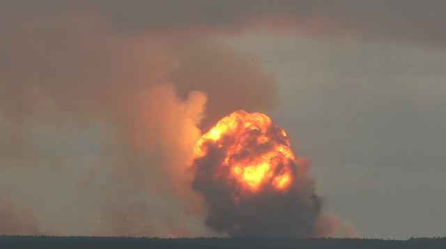 הפיצוץ בצפון רוסיה (צילום: רויטרס)